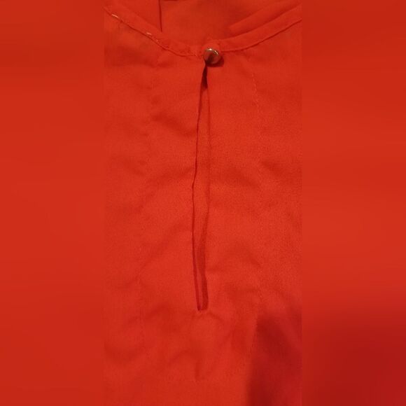 lily white size large orange flowy cap sleeve chest pocket blouse - Picture 3 of 4